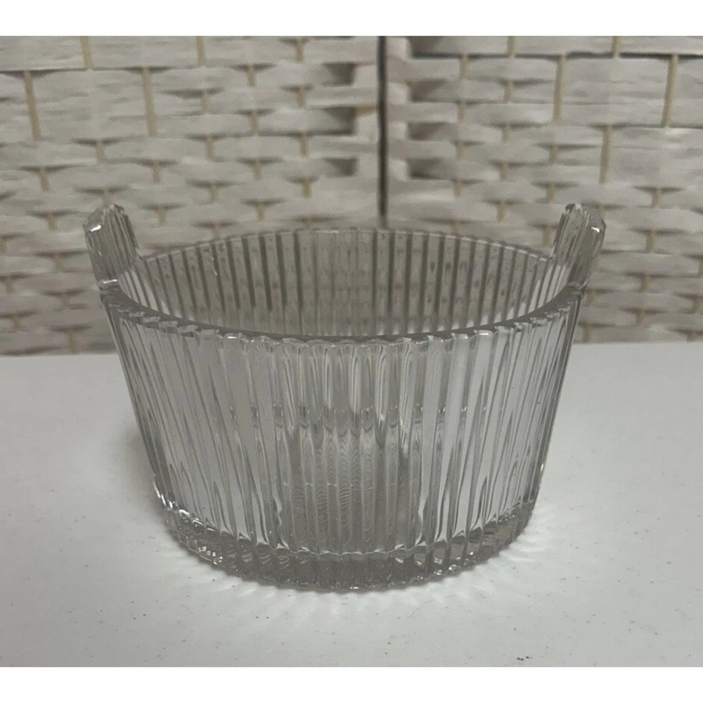 Vintage Ice Bucket, stamped "H" HEISEY RIDGELEIGH, Crystal Depression Glass